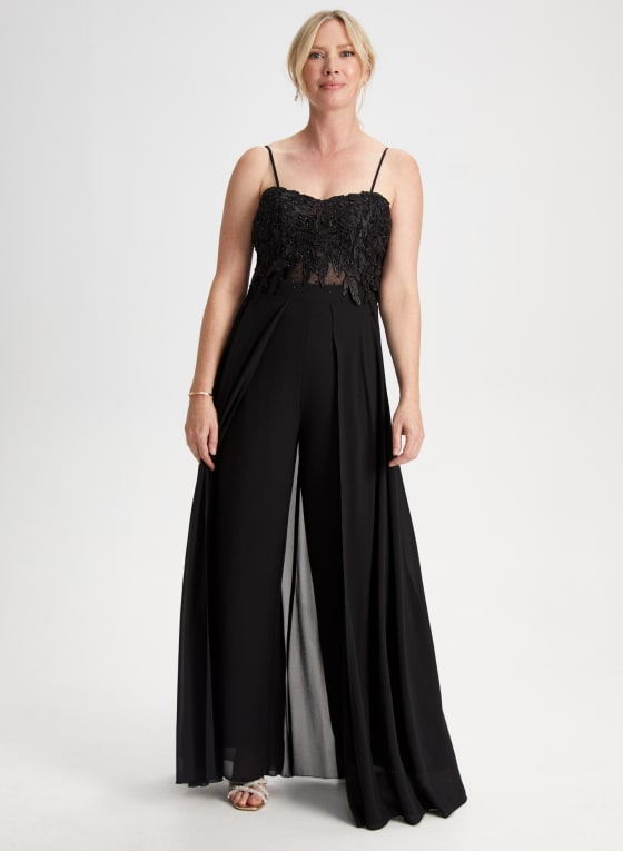 Mesh Detail Georgette Jumpsuit