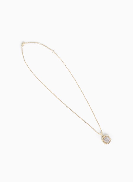 Textured Crystal Pendant Necklace