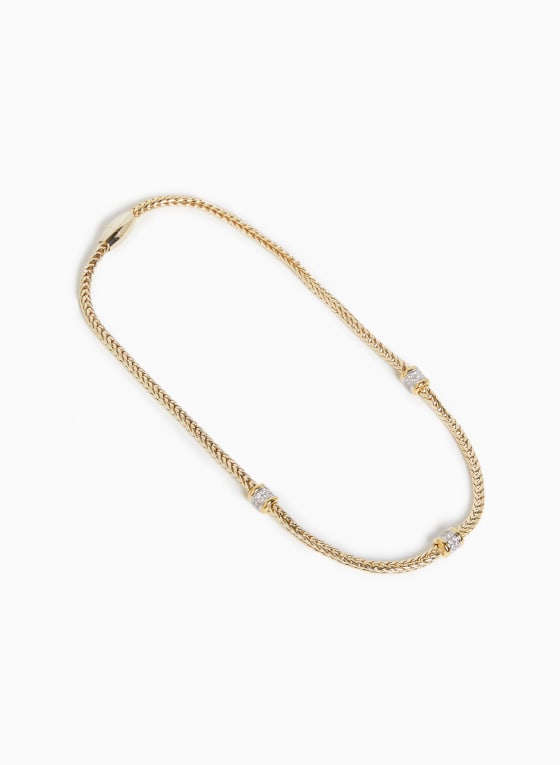 Crystal Detail Braided Necklace