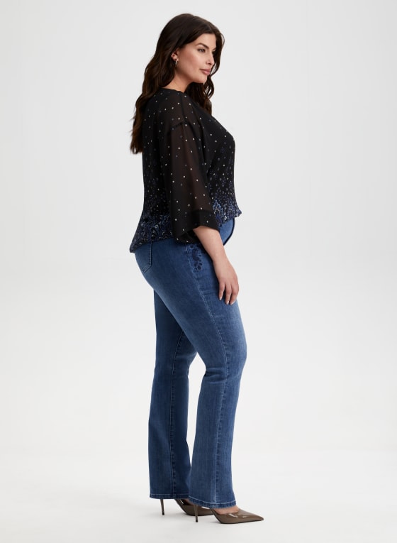 Embroidered Straight Leg Jeans