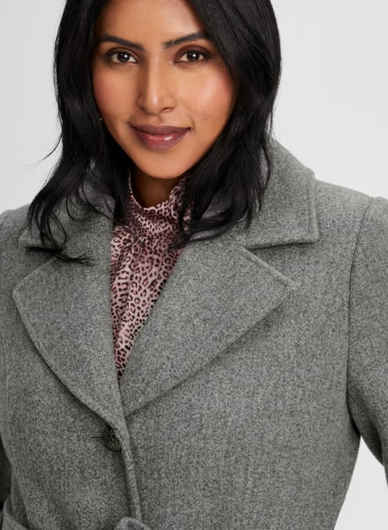 Stretch Wool Blend Coat