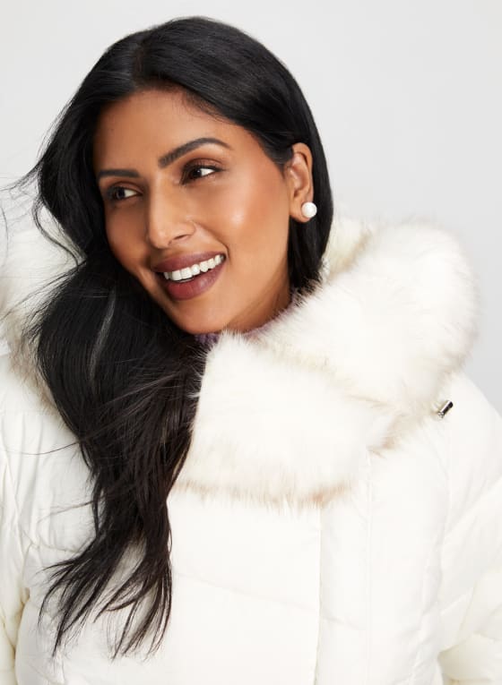 Quilted Asymmetrical Vegan Down Coat