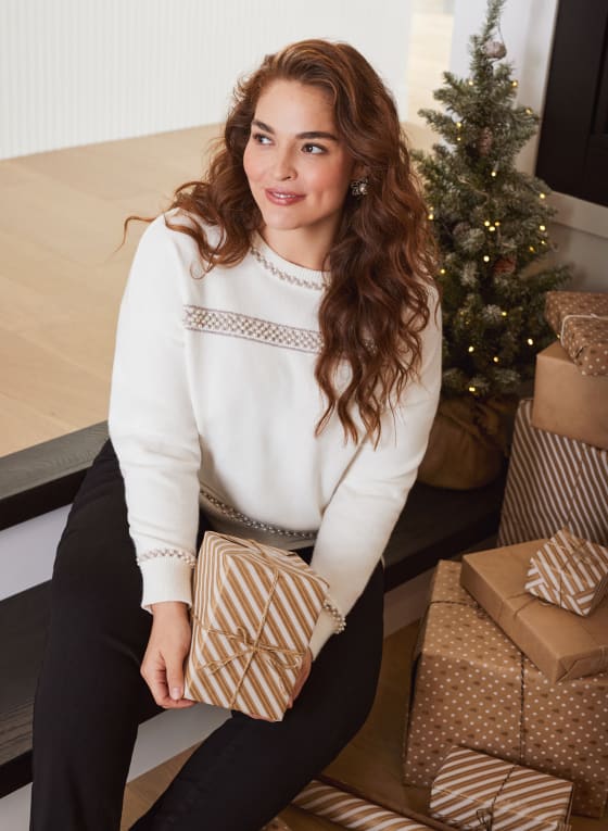 Pearl Detail Knit Sweater