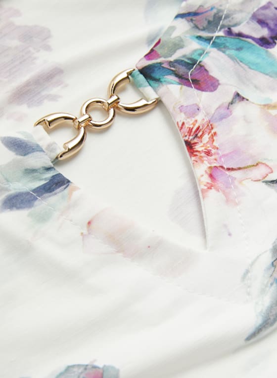 Floral Print 3/4 Sleeve Top