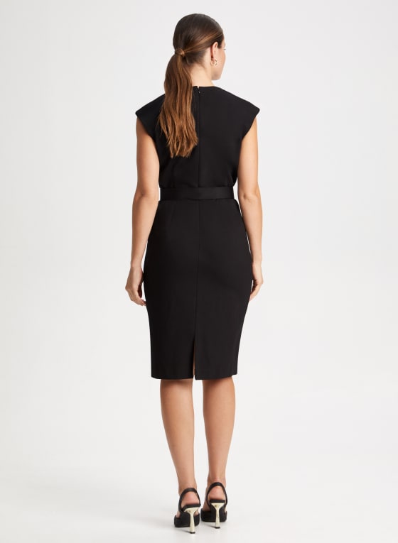 Twist Neck Detail Sheath Dress