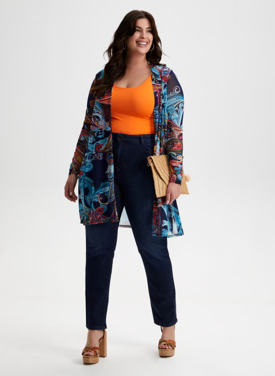 Paisley Print Open Front Top