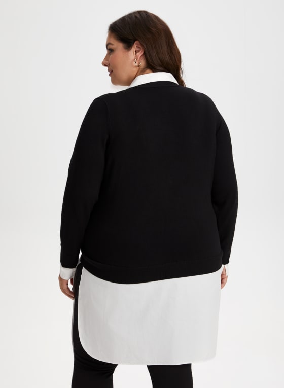 Shirt Collar Fooler Sweater