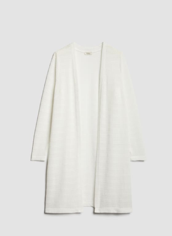 Pointelle Knit Open Front Top