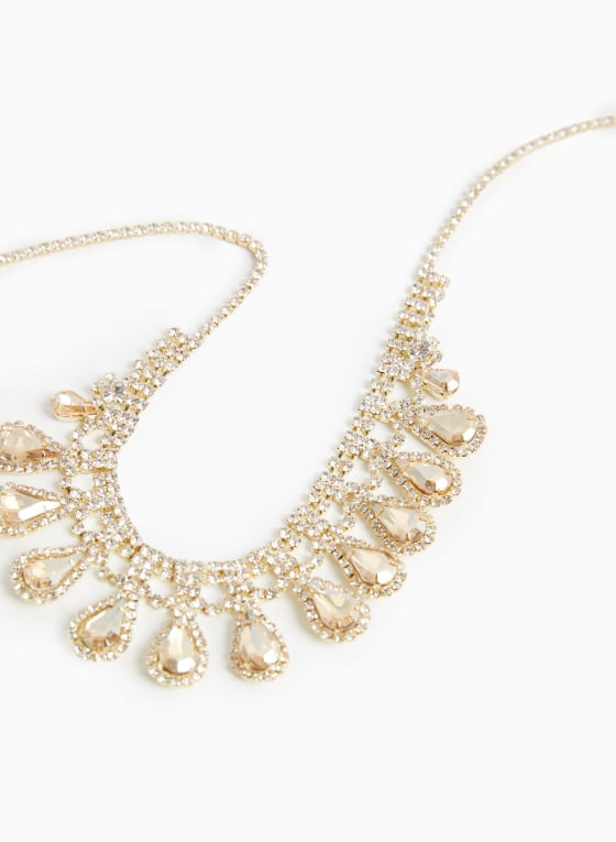 Faceted Stone Pendant Necklace