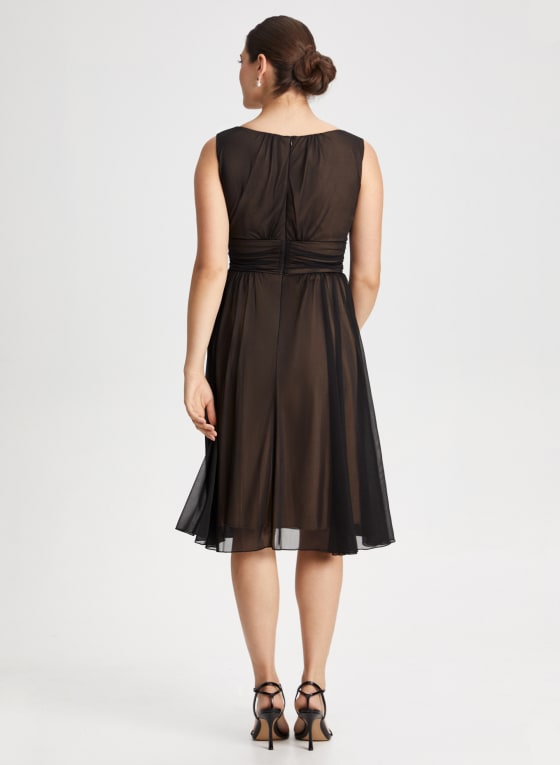 Mesh Detail Fit & Flare Dress