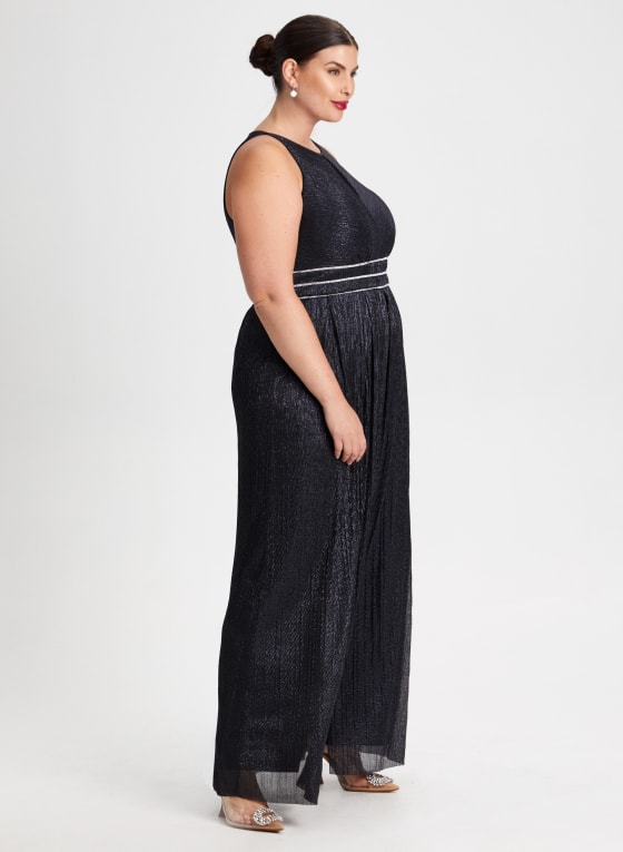 Metallic Halter Neck Jumpsuit