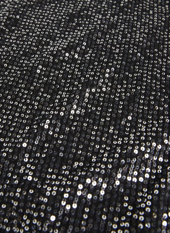 Sequin Shirred Sleeve Top