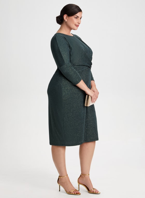 Twist Detail Glitter Dress