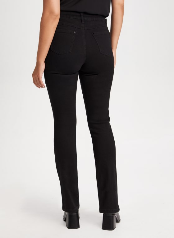 Rhinestone Detail Straight Leg Jeans