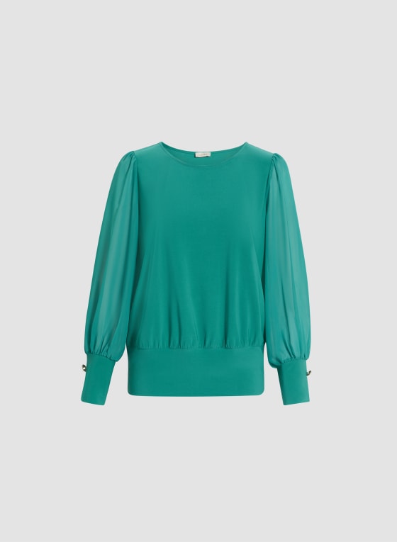 Button Cuff Long Sleeve Top