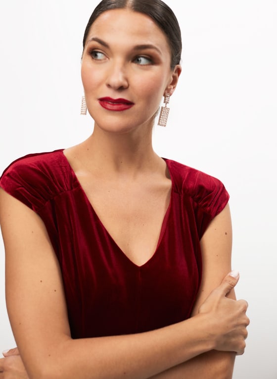 Velvet Cap Sleeve Dress