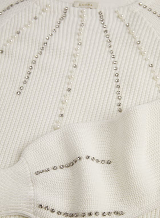 Pearl & Rhinestone Detail Sweater