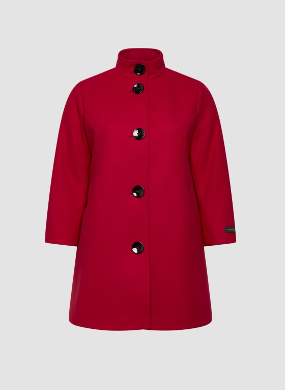 Stretch Wool Blend Coat