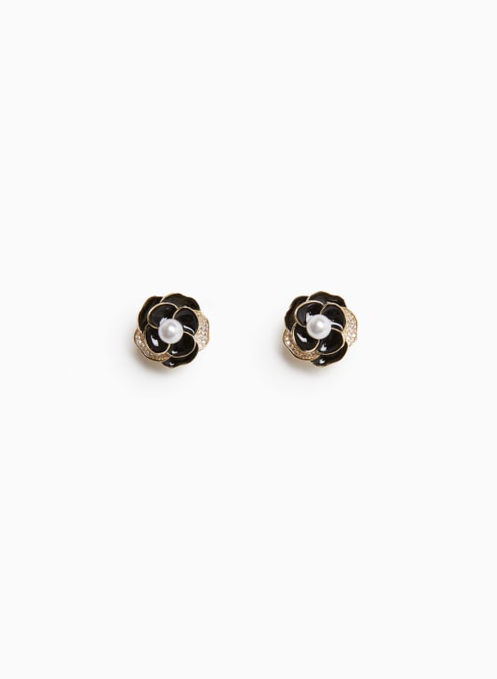 Pearl Flower Stud Earrings