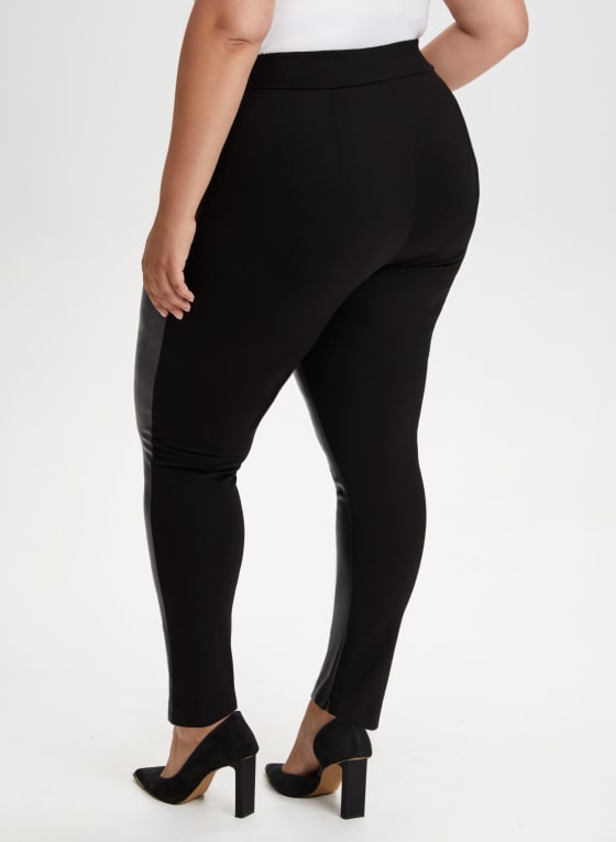 Vegan Leather Front Leggings