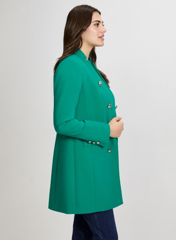 Button Detail Redingote Jacket