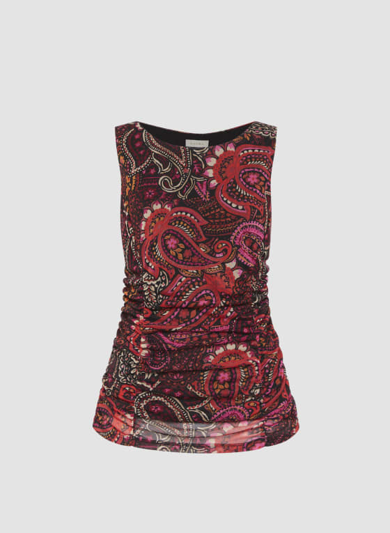 Sleeveless Paisley Print Top