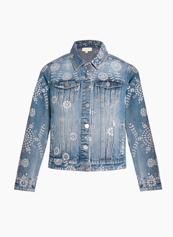 Floral Embroidered Denim Jacket