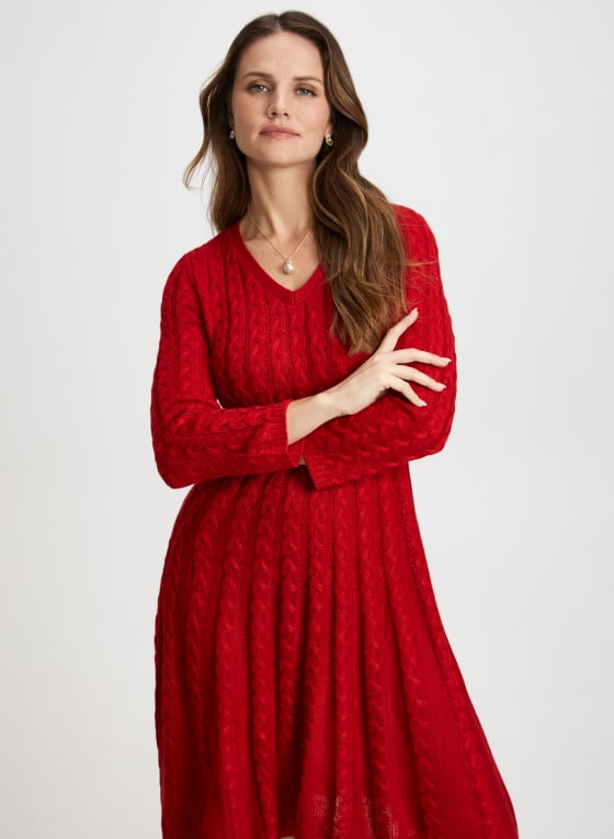 Cable Knit Sweater Dress