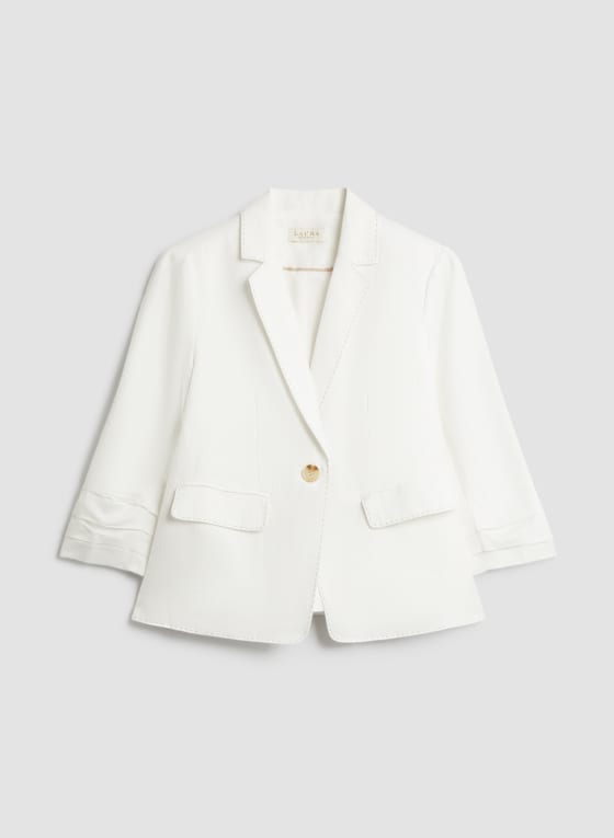 Linen Button Front Blazer