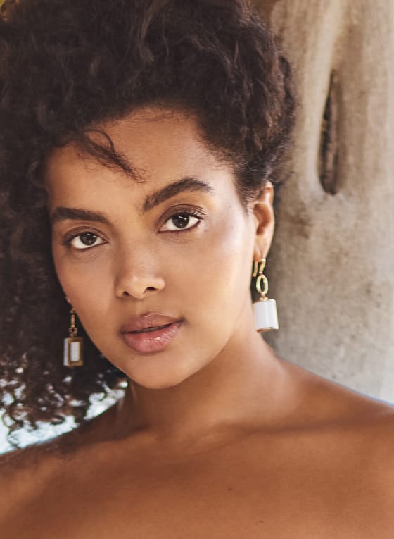 Rectangular Stone Dangle Earrings