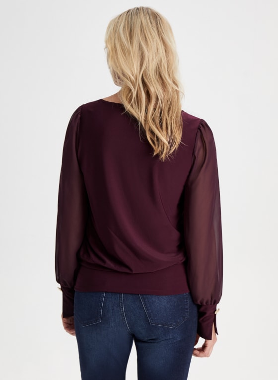 Boat Neck Long Sleeve Top