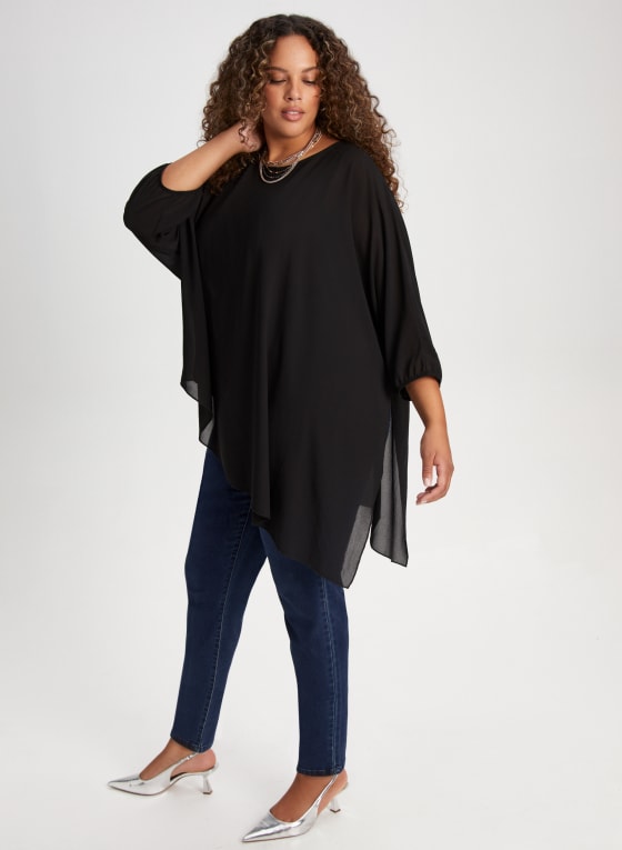 Asymmetric Overlay Tunic Top