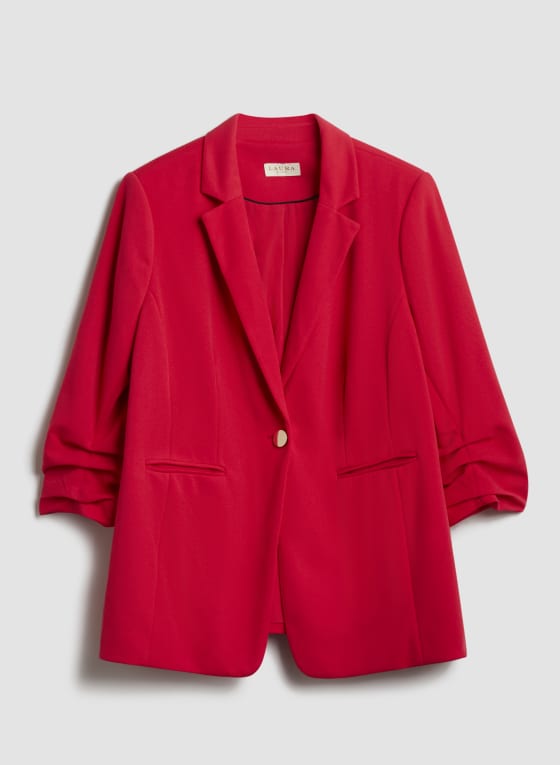 Gathered Sleeve Blazer