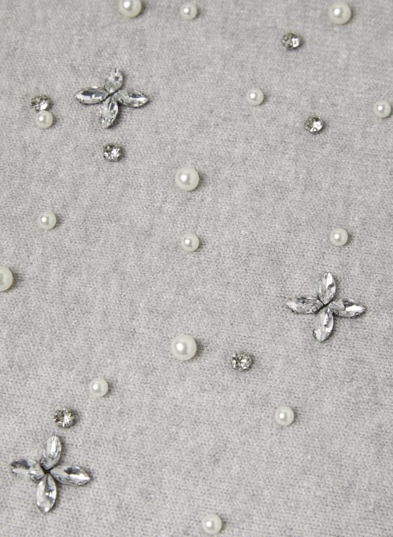 Mock Neck Pearl Detail Sweater