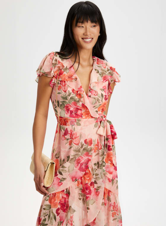 Floral Print Ruffle Dress