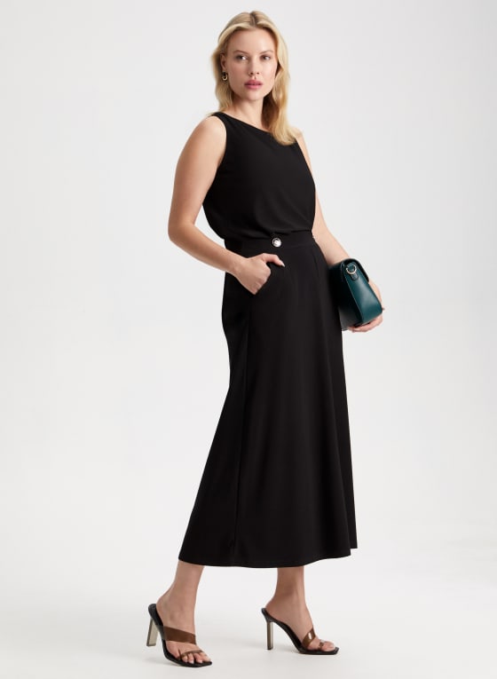 Decorative Button Detail Skirt