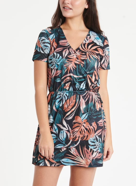 Leaf Print Swimsuit Cover Up