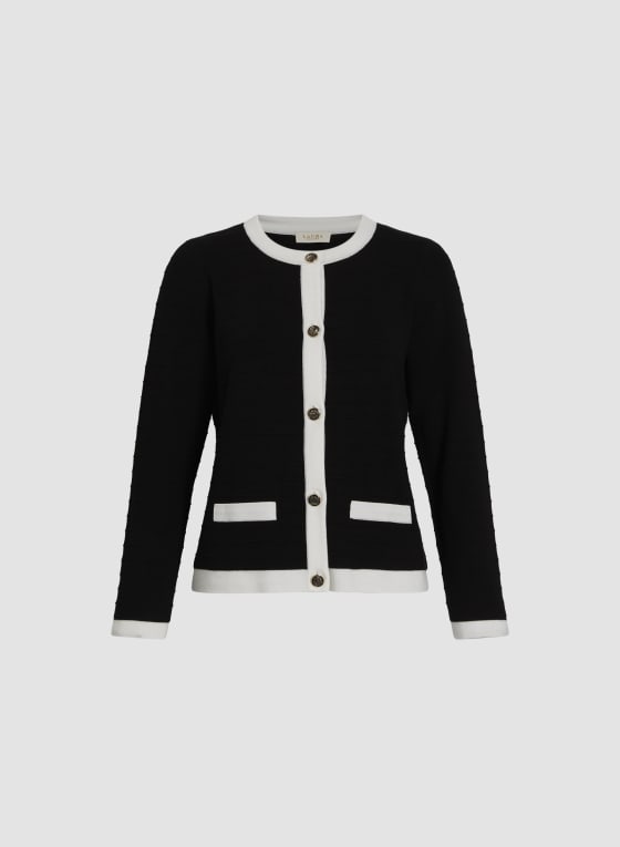 Contrast Trim Knit Cardigan