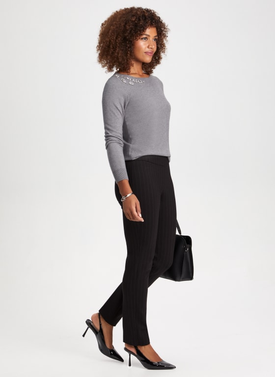 Pinstripe Pull-On Pants