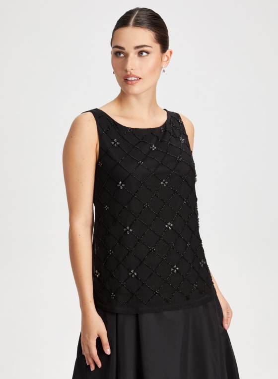 Beaded Detail Sleeveless Top