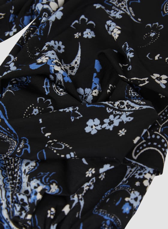 Paisley Print Puff Sleeve Top