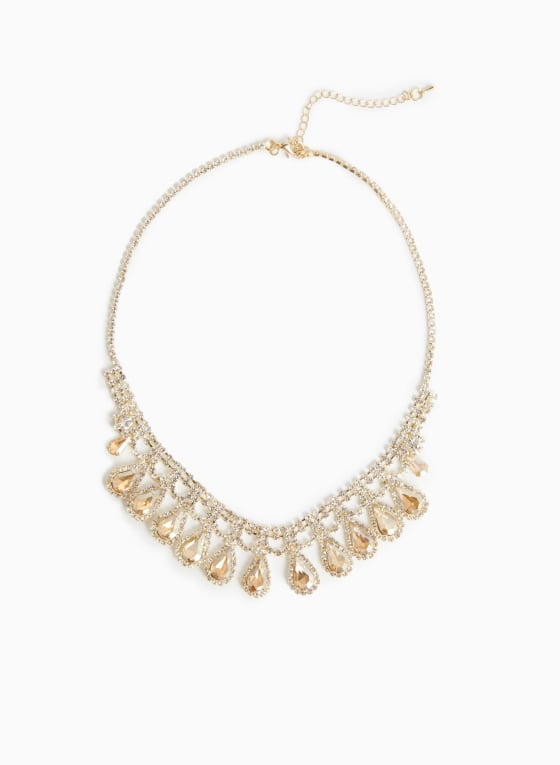 Faceted Stone Pendant Necklace