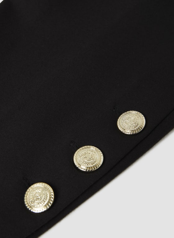 Pull-On Button Detail Pants