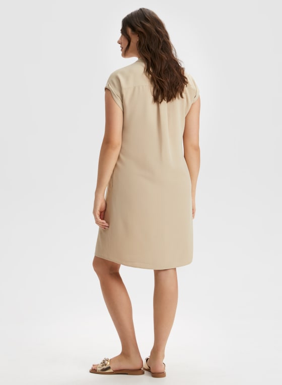 Button Detail Short Sleeve Dress