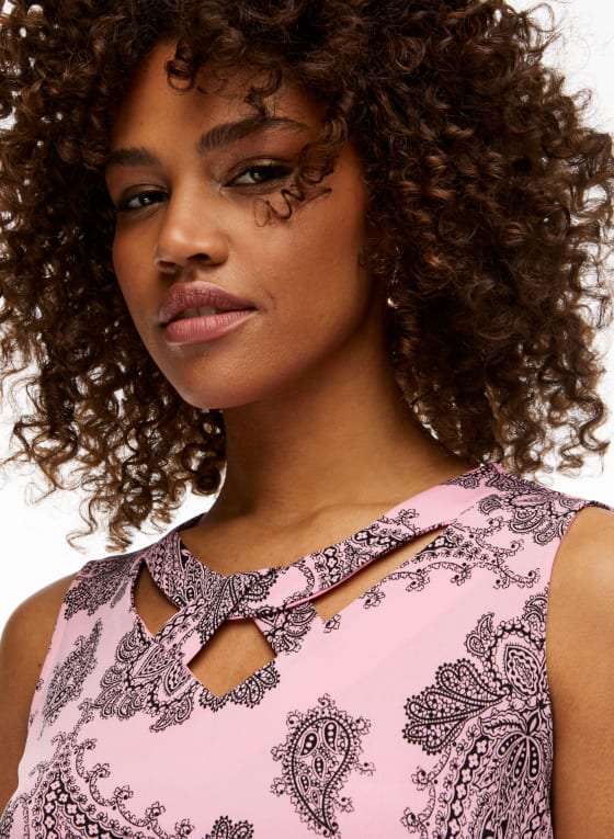 Paisley Print Sleeveless Top