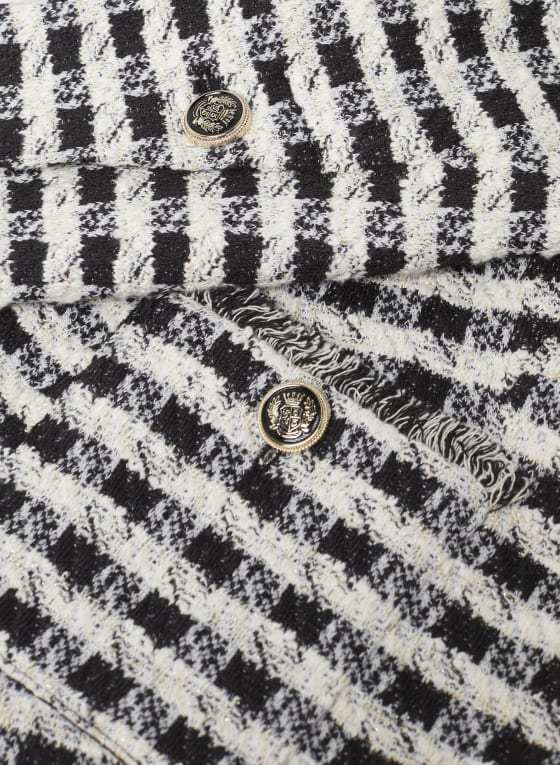 Houndstooth Motif Short Jacket