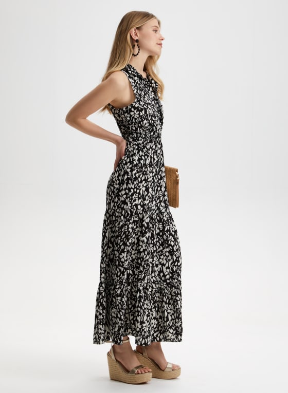 Frill Detail V-Neck Maxi Dress