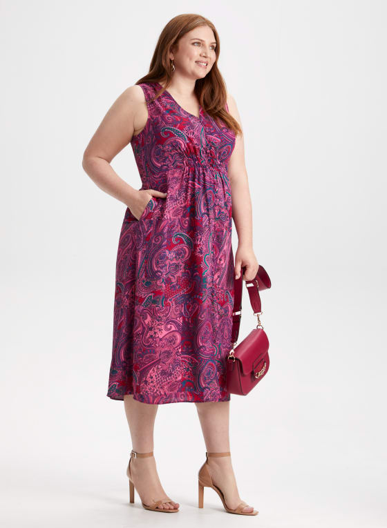 Paisley Print Midi Day Dress