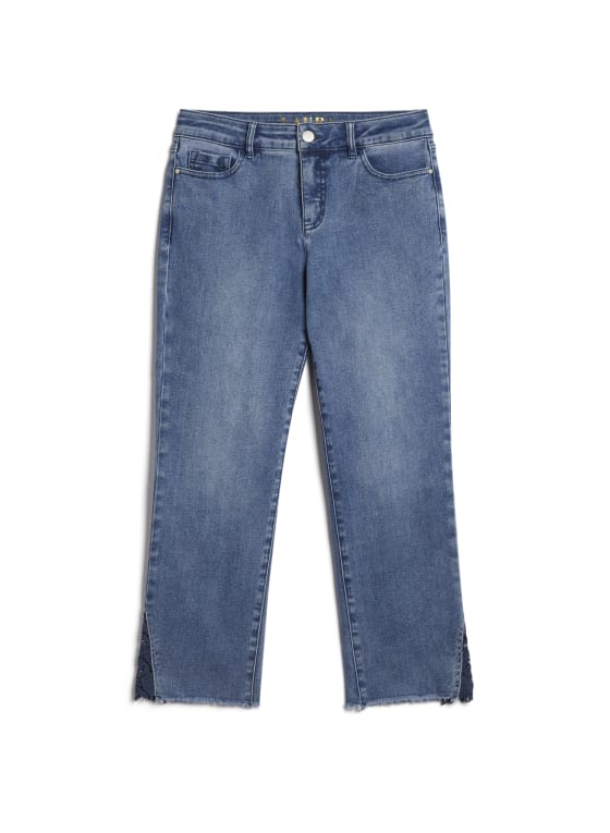 Lace Detail Straight Leg Jeans