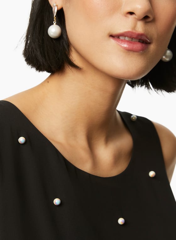 Pearl Detail Sleeveless Top